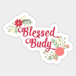 Blessed Budy Floral Christian Grandma Gift Sticker